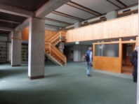 Inside the former library.